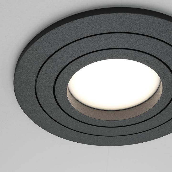Actual product image Maytoni Atom Recessed Luminaire GU10 Black Ø92mm (GU10)