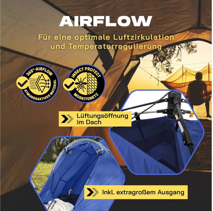 Produktbild Where Tomorrow Drei Personenzelt Pop-Up - Blau, Anzahl Personen: 3 (3.10 kg, 3 Personen)