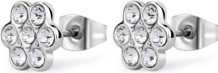 Sagapo S'Agapõ - Delicate steel earrings with clear crystals Aurora SAR48