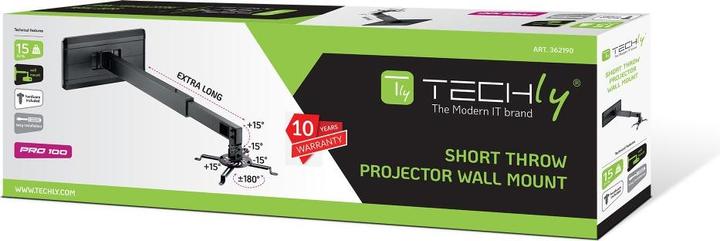 Actual product image Techly Wall mount for projector extendable 926-1528mm black (Wall)
