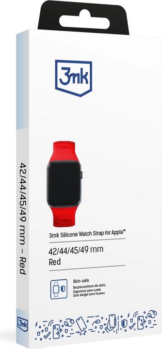 Produktbild 3MK Silicone Watch Strap czerwony/red dla Apple Watch 42/44/45/49mm (Edelstahl, Silikon)