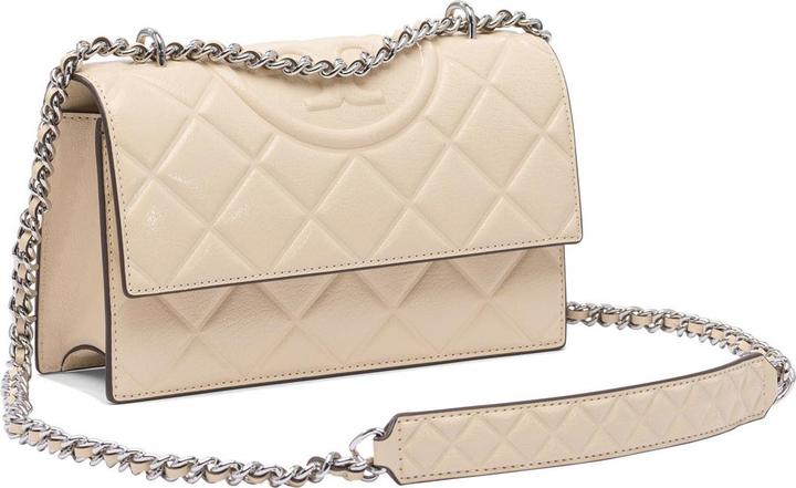 Actual product image Tory Burch fleming small leather crossbody bag color vanilla