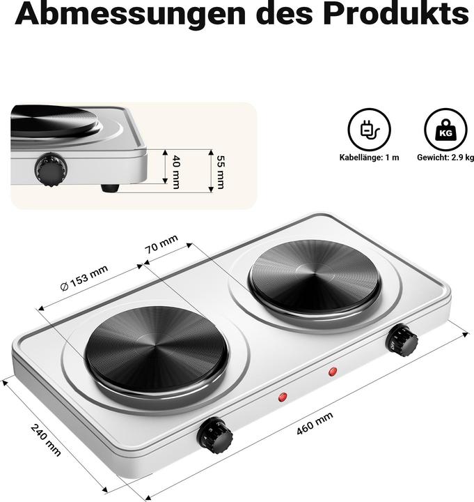 Image du produit Wiltec Doppelkochplatte