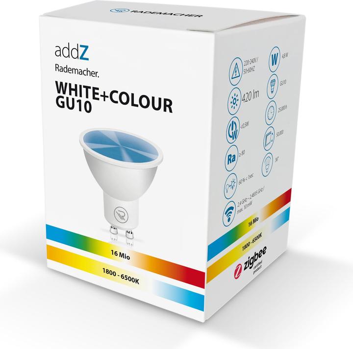 Immagine prodotto Rademacher addZ bianco + colore GU10 LED (GU10, 4.80 W, 420 lm, 1 x, F)