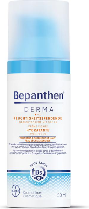Bepanthen Derma Feuchtigkeitsspendende Gesichtscreme mit SPF 25 (50 ml, 24h Creme, SPF 25)