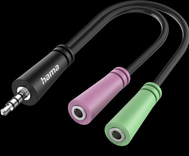 Actual product image Hama Audio adapter, 4pin 3.5mm jack plug - 2x 3pin 3.5mm jack headset