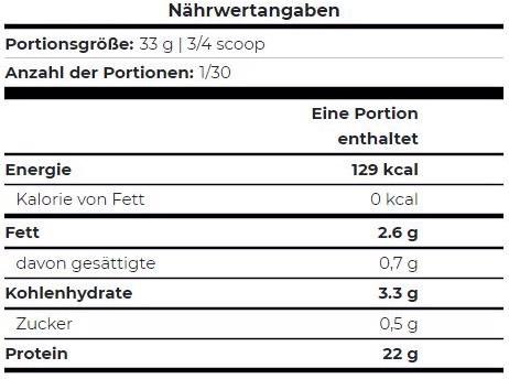 Nutritional values and ingredients Scitec 100% Vegan Protein (1000g can) (Chocolate, 1 pcs., 1000 g)