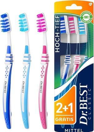 Actual product image Dr.Best Dr Best, a range of toothbrushes, soft, medium and hard, 3 pieces (Soft, 3 x)