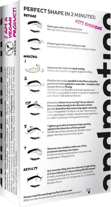 Image du produit Andmetics Bandes de cire pour sourcils Femmes (45 x, 45 g)