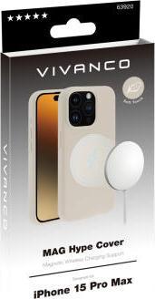 Image du produit Vivanco MAG HYPE Cover pour iPhone 15 Pro Max, beige, support MagSafe (Apple iPhone 15 Pro Max)