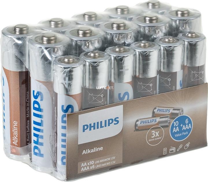 Produktbild Philips Batteriesatz 16szt. (16 Stk., AAA, AA)