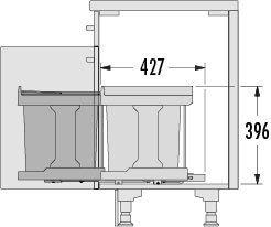 Actual product image Hailo Built-in waste collector (20 l)