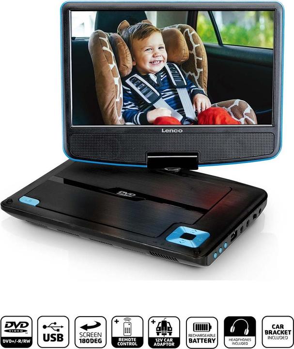 Produktbild Lenco Tragbarer Player DVP-910 (DVP910BLAU) (Tragbarer DVD-Player)