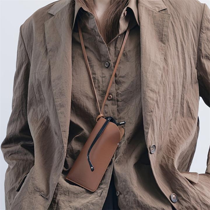 Image du produit Only-Bags.Store Etui à lunettes en cuir PU, porte-lunettes à sangle réglable, accessoire de mode à suspendre