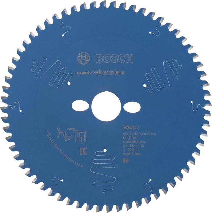 Bosch Professional Zubehör Kreissägeblatt Expert for Aluminium, 216 x 30 x 2,6 mm, 64
