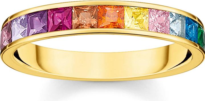 Thomas Sabo Ring Bunte Steine Gold (52, 925 Silber)