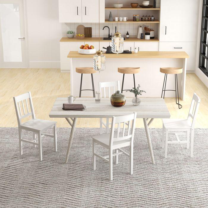 Produktbild Swisshandel24 Esszimmerstuhl 4er Set, Kiefer, Weiss