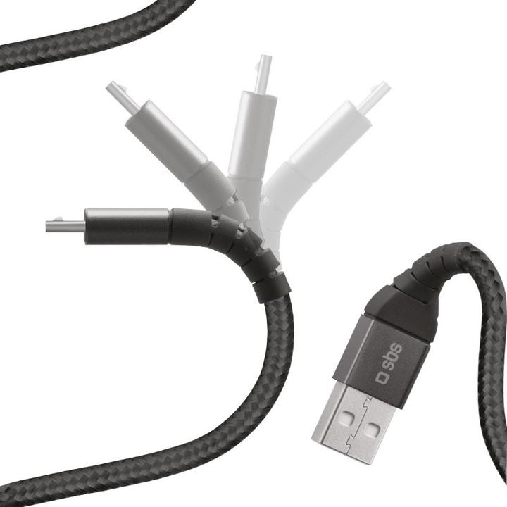 Actual product image SBS Metal USB 2.0 Micro USB cable - Unbreakable Collection (1 m, USB 2.0)