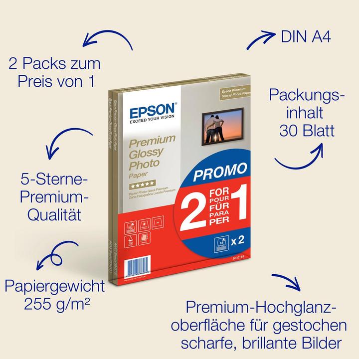 Immagine prodotto Epson Premium Lucido (255 g/m², A4, 30 x)
