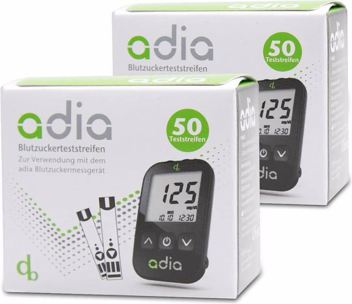 Produktbild Adia 100 Stück Blutzuckerteststreifen (Teststreifen)