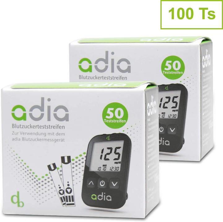 Produktbild Adia 100 Stück Blutzuckerteststreifen (Teststreifen)