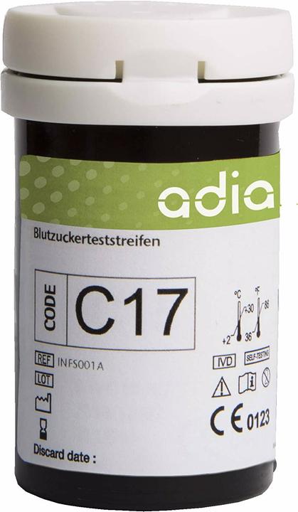 Produktbild Adia 100 Stück Blutzuckerteststreifen (Teststreifen)
