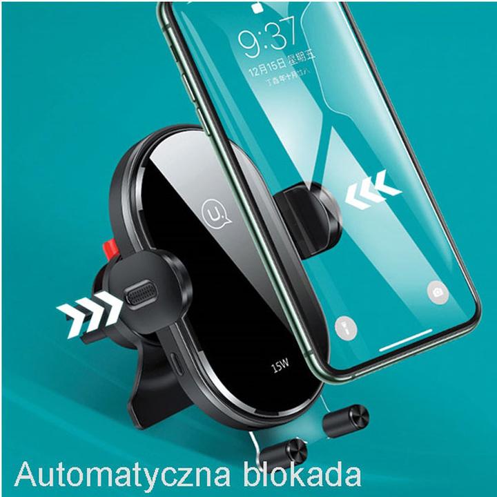 Produktbild Usams Uchwyt indukcyjny US-CD132 15W Automatic do kratki went. czarny/black CD132ZJ01