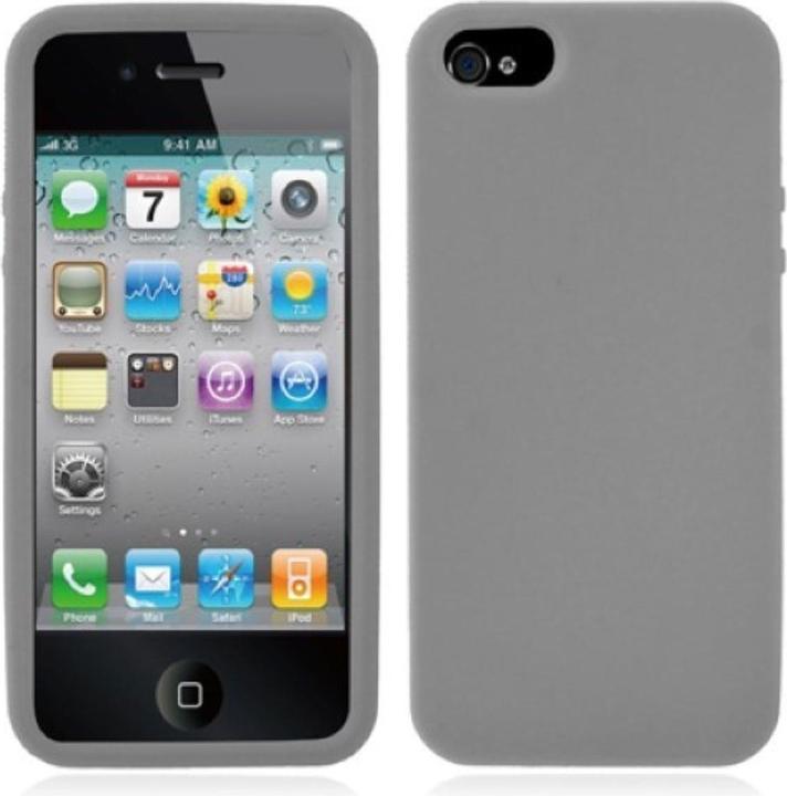 Produktbild König Design Schutzhülle Silikon Hülle für Handy iPhone 5 & 5s Grau (Apple iPhone 5)