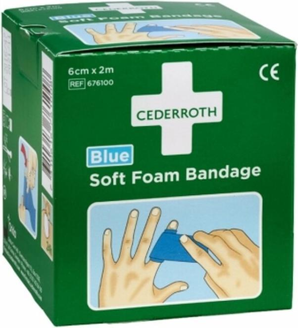 Produktbild Cederroth Pflaster und Bandage Soft Foam selbsthaftend elastisch, blau Rolle 6 cm x 2 m (1 x)