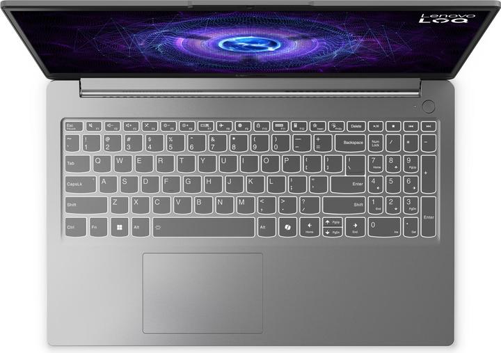 Actual product image Lenovo LOQ 15 (83LK008TGE) (grey, Intel® Core? i5-12450HX, NVIDIA GeForce RTX 4050, 16 GB DDR5, 512