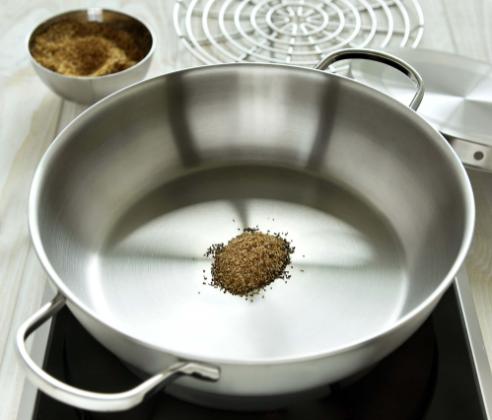 Actual product image Demeyere Multifunction frying pan 2 handles rim closed (32 cm, Frying pan, Stainless steel)