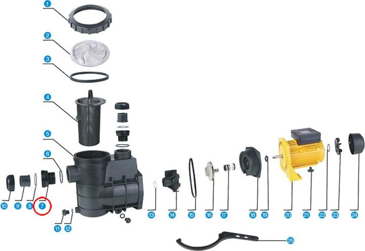 Produktbild SunSun Schwimmbadpumpe Ersatzteil HZS-550 750 Eingang Ausgang Verschraubung Pool
