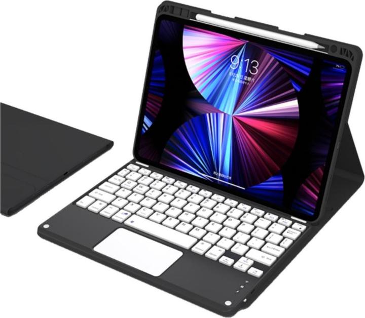 Actual product image Apfelkiste Leather case with detachable Bluetooth keyboard + pencil holder (QWERTY) - Black (iPad Air 10.5, IPad 10.2 (2019/2020/2021), iPad Pro 10.5)