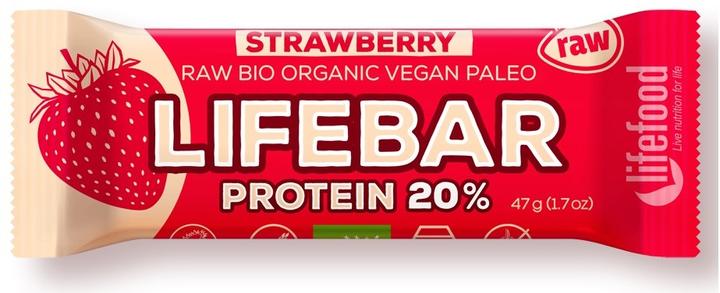 Immagine prodotto Lifefood Barretta proteica biologica Lifebar Plus alla fragola 47g (49 g)