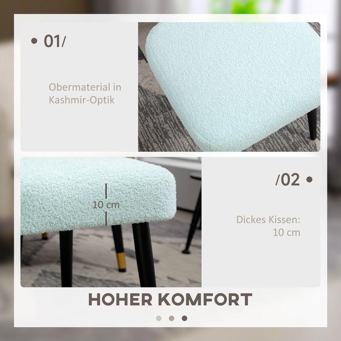 Produktbild Swisshandel24 Fusshocker Sitzhocker quadratisch inkl. Kaschmir-Optik, hellblau