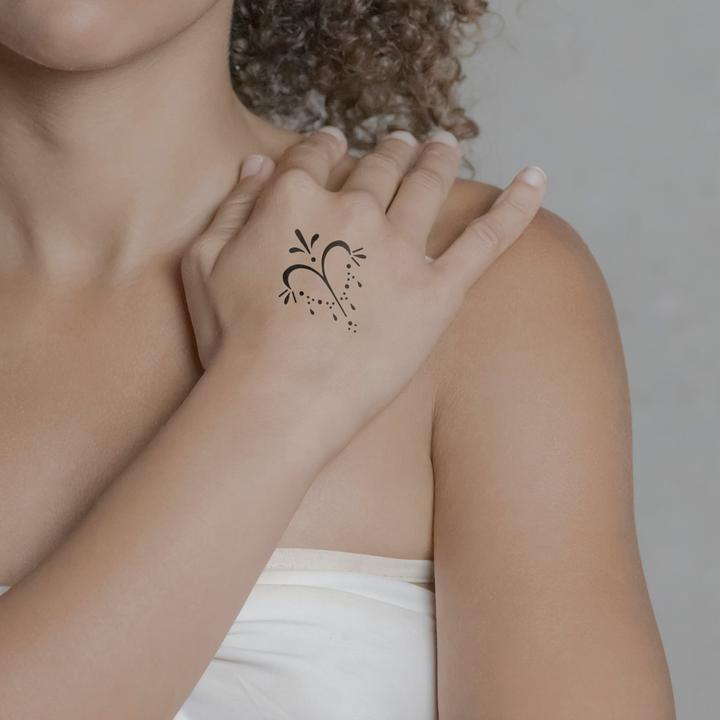 Actual product image minink Temporäres Tattoo: Sternzeichen Widder in kalligrafischer Schrift