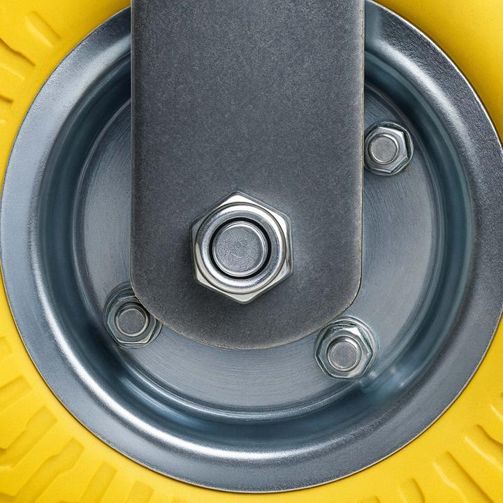 Produktbild Wiltec Bockrollen Set 2x 225x58mm Transportrolle pannensicher gelb Vollmaterial