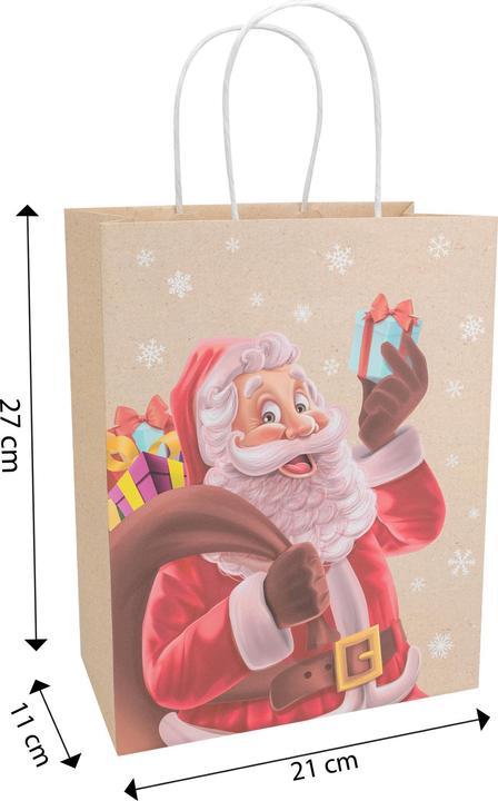 Produktbild Idena Geschenktasche Weihnachten Santa mehrfarbig 21x11x27cm (Geschenktüte)