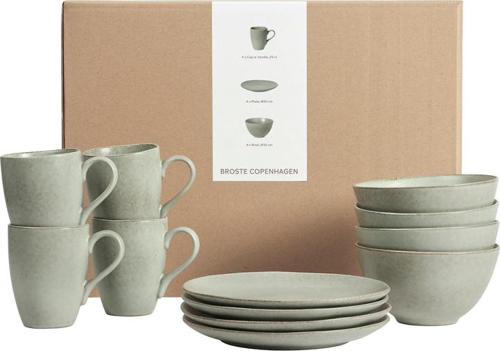 Immagine prodotto Broste Copenhagen Set da colazione NORDIC MARSH per quattro persone 12 pezzi (4 Pezzo/i)