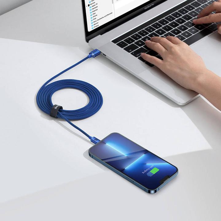 Productafbeelding Baseus Crystal Shine Series Snel Opladen Datakabel Type-C naar Type-C 100W 2m Blauw (2 m, USB 2.0, 100 W)