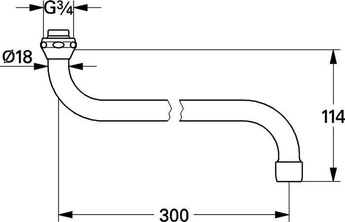 Produktbild Grohe S-Auslauf 5 Stück Ausladung 300mm chrom