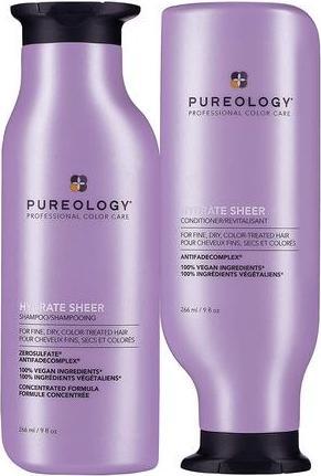 Actual product image PUREOLOGY Hydrate Sheer Moisturizing Shampoo and Conditioner Duo Set for Fine Colour Treated Hair 266ml - Pack (266 ml, Liquid shampoo)