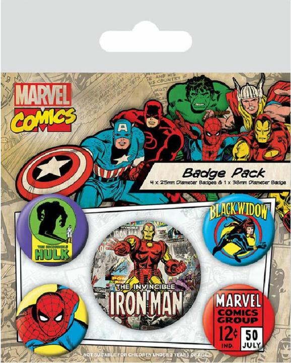 Pyramid MARVEL - Comics - Pack de 5 badges