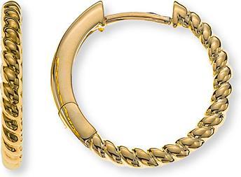 Natsumi Schmuck Creolen Gelbgold 18K/750 Ø 17mm halb gedreht (750/18 K Gelbgold)