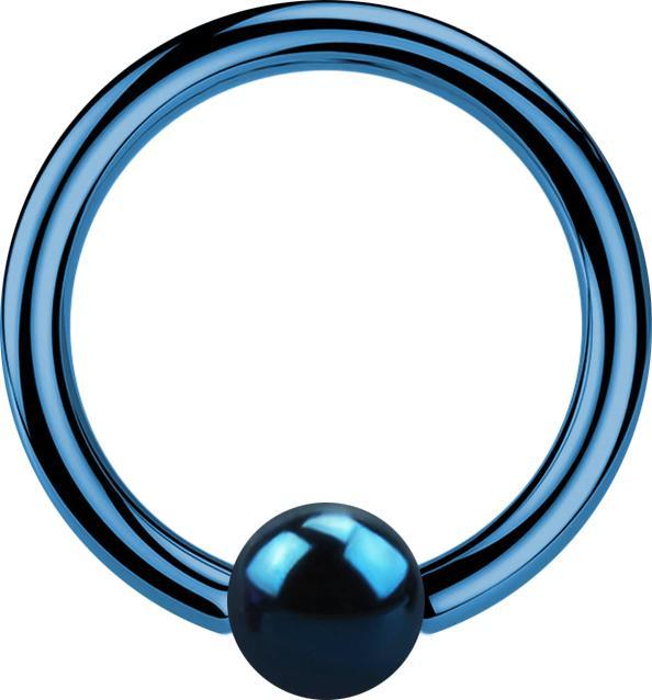 Immagine prodotto Star Piercing Anello di chiusura Micro Ball blu scuro con strato in titanio (Acciaio chirurgico 316L, senza ottone)