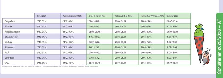 Image du produit Le calendrier hebdomadaire de table pour l'année scolaire 2025/2026 (Allemand)