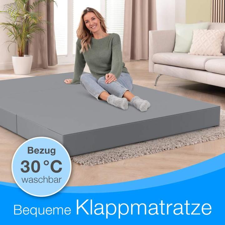 Actual product image Bestschlaf Klappmatratze, 3-teilige Faltmatratze, Reisebett, Gästematratze (140 x 195 cm, Foam core)