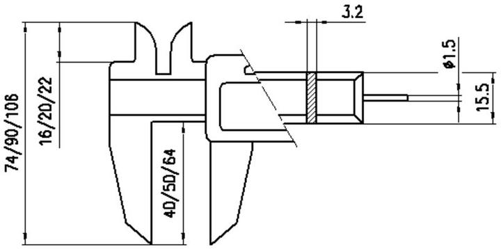 Actual product image Tesa Technology Digital pocket caliper TWINCAL 150mm IP67 (15 cm)