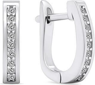 Brilio Silver - Beautiful silver earrings with zircons EA679W