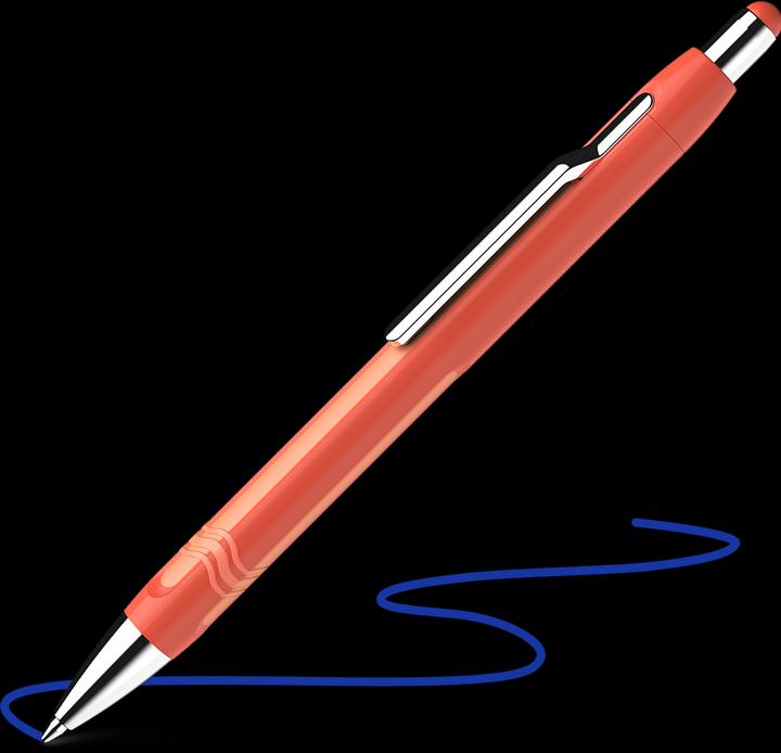 Produktbild Schneider 138606 Epsilon Druckkugelschreiber (Strichstärke XB, Schreibfarbe: blau, dokumentenechte M (Warmorange, 1 x)